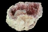 Pink Amethyst Geode Half With Calcite - Argentina #127299-1